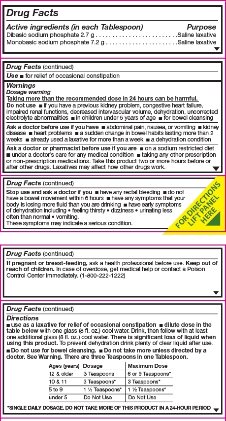 Kmart Smart Sense Oral Saline Laxative Ginger Lemon Drug Facts