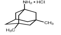 Memantine hydrochloride Tablets, USP are an orally active NMDA receptor antagonist. The chemical name for memantine hydrochloride is 1-amino-3,5-dimethyladamantane hydrochloride with the following structural formula: