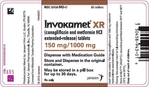 PRINCIPAL DISPLAY PANEL - 150 mg/1000 mg Tablet Bottle Label - 943