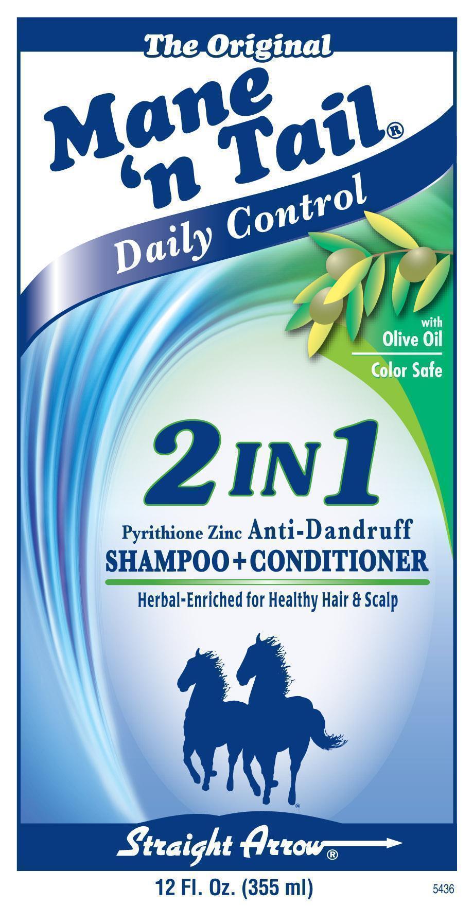 the original mane n tail daily control 2 in 1 anti dandruff back label