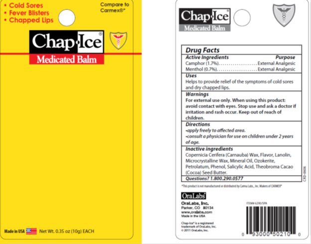 Front and Back of ChapIce Medicated Balm