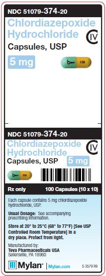 Chlordiazepoxide Hydrochloride 5 mg Capsules Unit Carton Label
