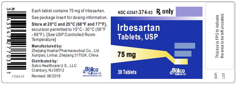 Irbesartan 75 mg 30 count