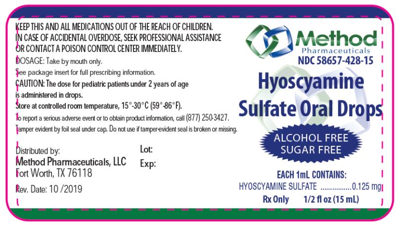 PRINCIPAL DISPLAY PANEL
NDC: <a href=/NDC/58657-428-15>58657-428-15</a>
Hyoscyamine 
Sulfate Oral Drops
Hyoscyamine Sulfate…….0.125 mg 
Rx Only ½ fl oz (15mL)
