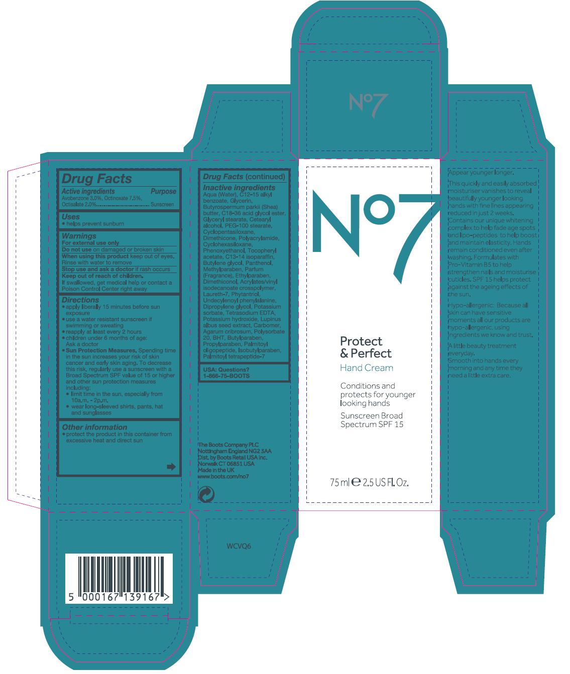 No7 PP Hand Cream SPF 15 carton