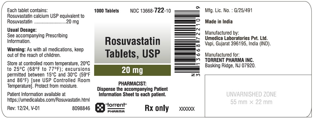 Rosuvastatin-20 mg-1000s Bottle Label