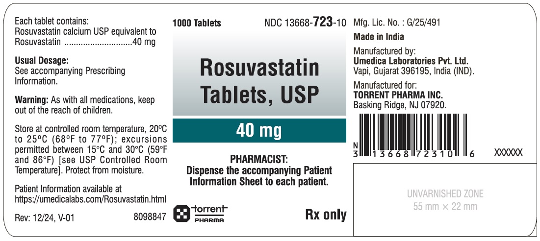 Rosuvastatin-40 mg-1000s Bottle Label