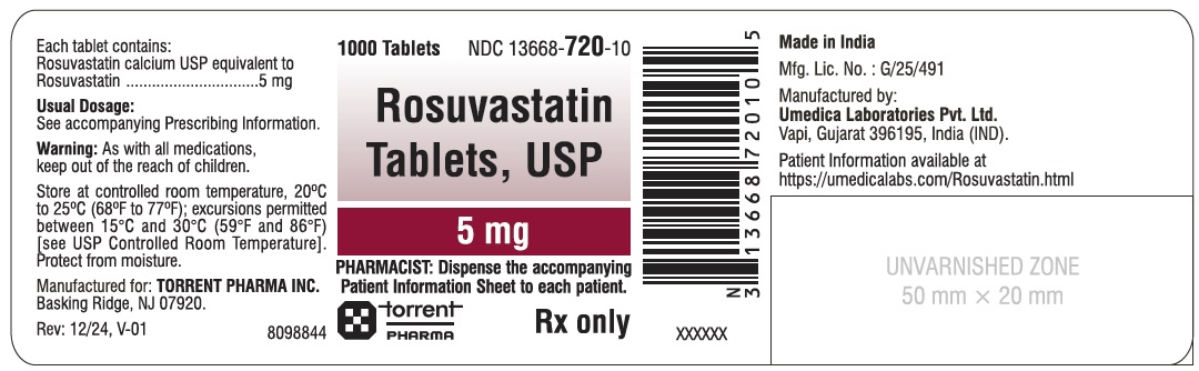 Rosuvastatin-5 mg-1000s Bottle Label