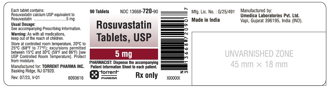 Rosuvastatin-5 mg-90s Bottle Label