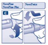 Screw the needle onto your Novolin N FlexPen.