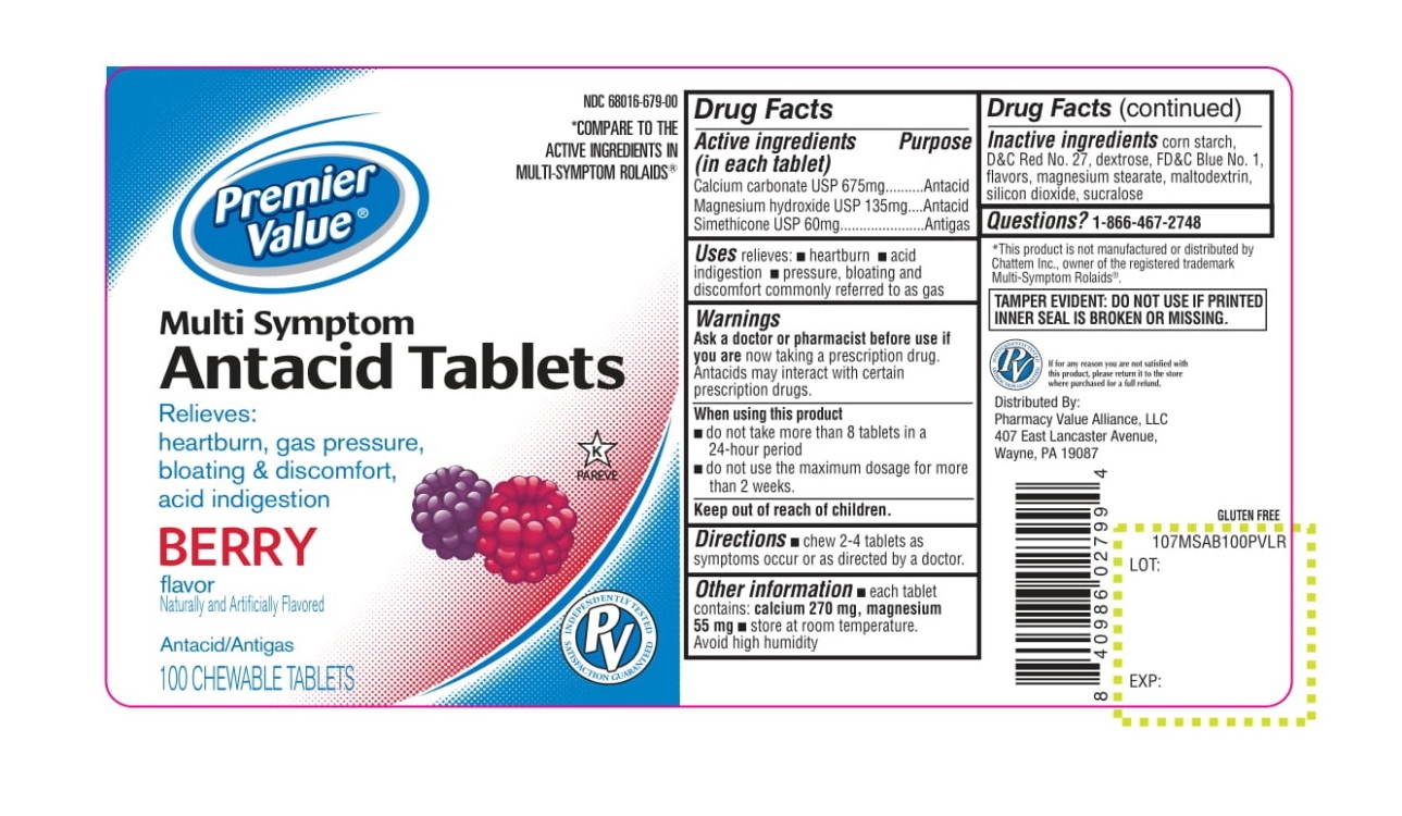 Premier Value Multi Symptom Berry flv Antacid Tablets