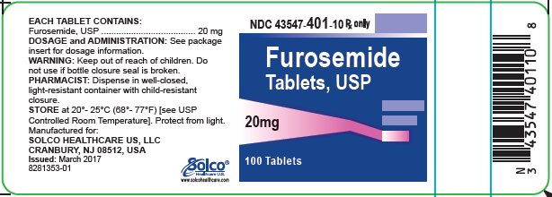 Furosemide Tablets  20 mg - 100 tablets