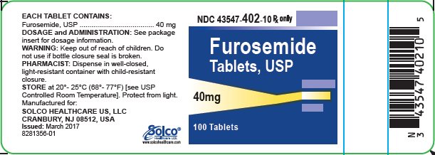 Furosemide Tablets  40 mg - 100 tablets