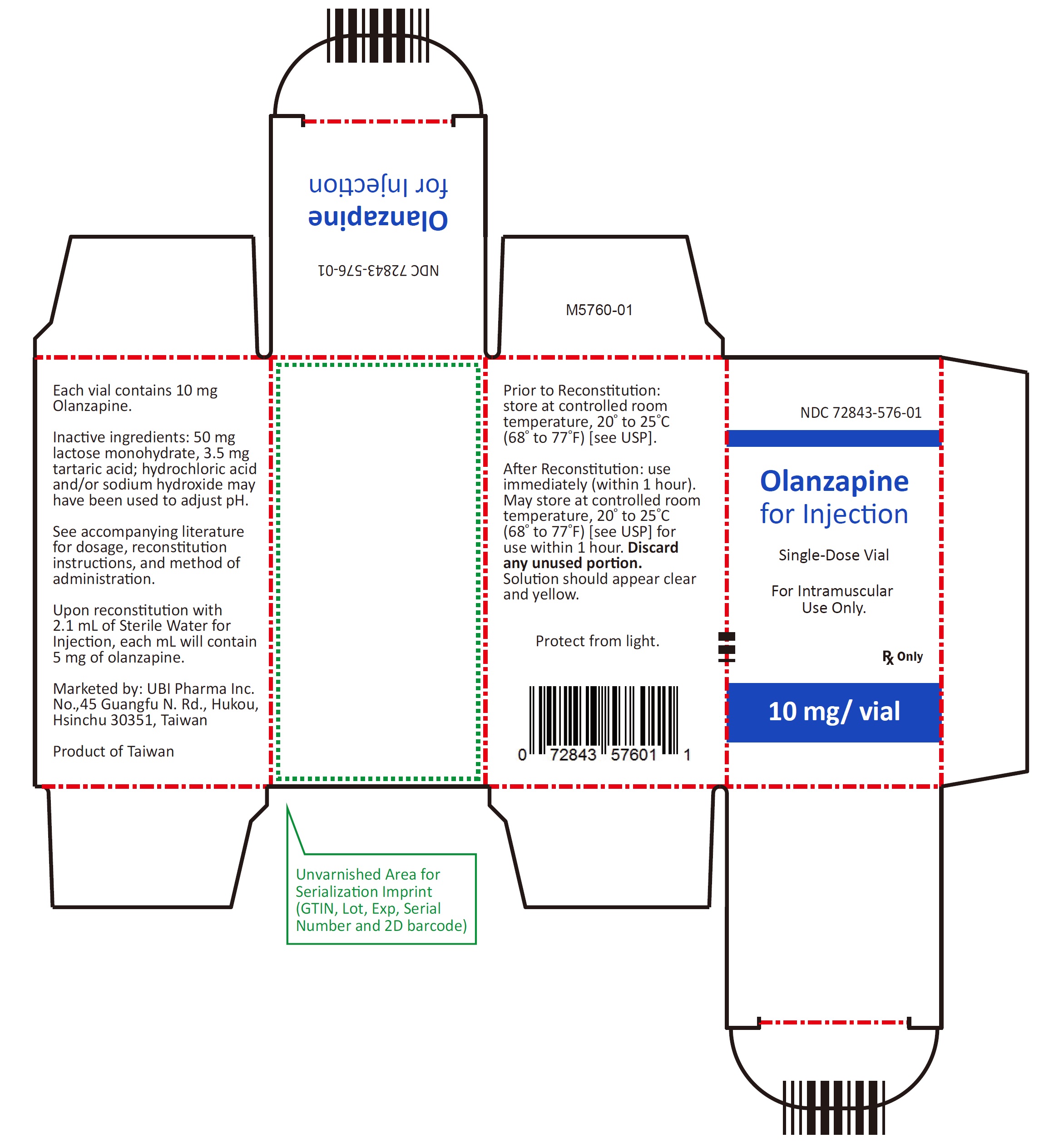 PACKAGE LABEL - Olanzapine for Injection 10 mg/vial
