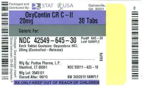 Oxycontin CR Label Image