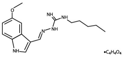 The structural formula for ZELNORM oral tablets contain tegaserod, a serotonin-4 (5-HT4) receptor agonist, as the hydrogen maleate salt. As the maleate salt, tegaserod is chemically designated as 3-(5-methoxy-1H-indol-3-ylmethylene)-N-pentylcarbazimidamide hydrogen maleate. Its empirical formula is C16H23N5OC4H4O4. The molecular weight is 417.47.