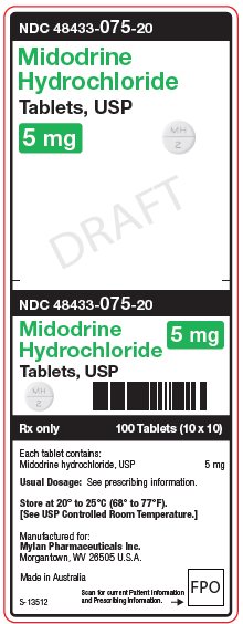 Midodrine Hydrochloride 5 mg Tablets, USP Unit Carton Label