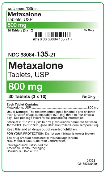 800 mg Metaxalone Tablets Carton