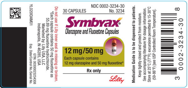 
PACKAGE LABEL – SYMBYAX 12mg/50mg capsules, bottle of 30
