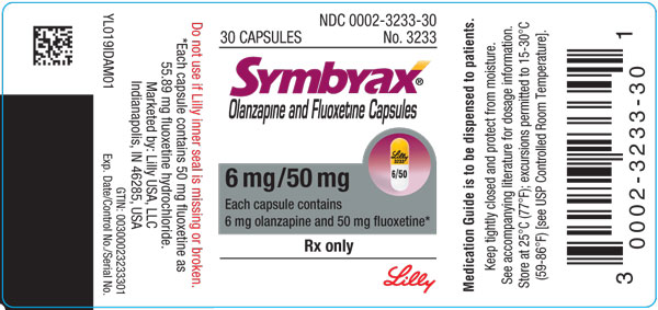 
PACKAGE LABEL – SYMBYAX 6mg/50mg capsules, bottle of 30

