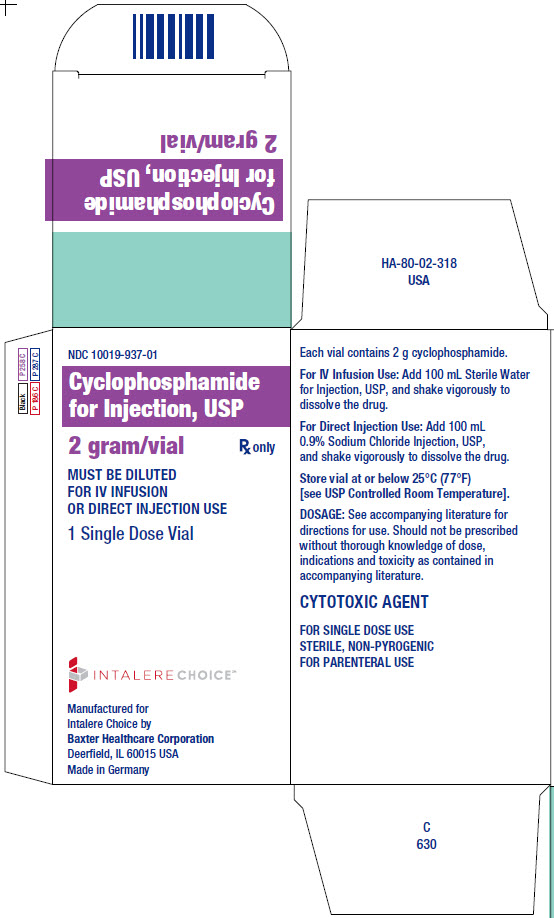 Representative Cyclophosphamide Intelere carton lbl NDC: <a href=/NDC/10019-937-01>10019-937-01</a> panel 1