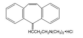 The following structural formula for Cyclobenzaprine hydrochloride, USP is a white, crystalline tricyclic amine salt with the molecular formula C20H21N  HCl and a molecular weight of 311.9. It has