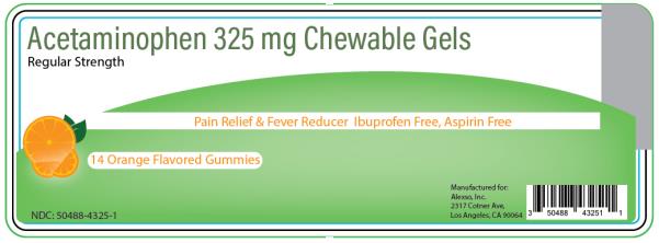 PRINCIPAL DISPLAY PANEL
Acetaminophen 325 mg Chewable Gels
14 Orange Flavored Gummies
NDC: <a href=/NDC/50488-4325-1>50488-4325-1</a>
