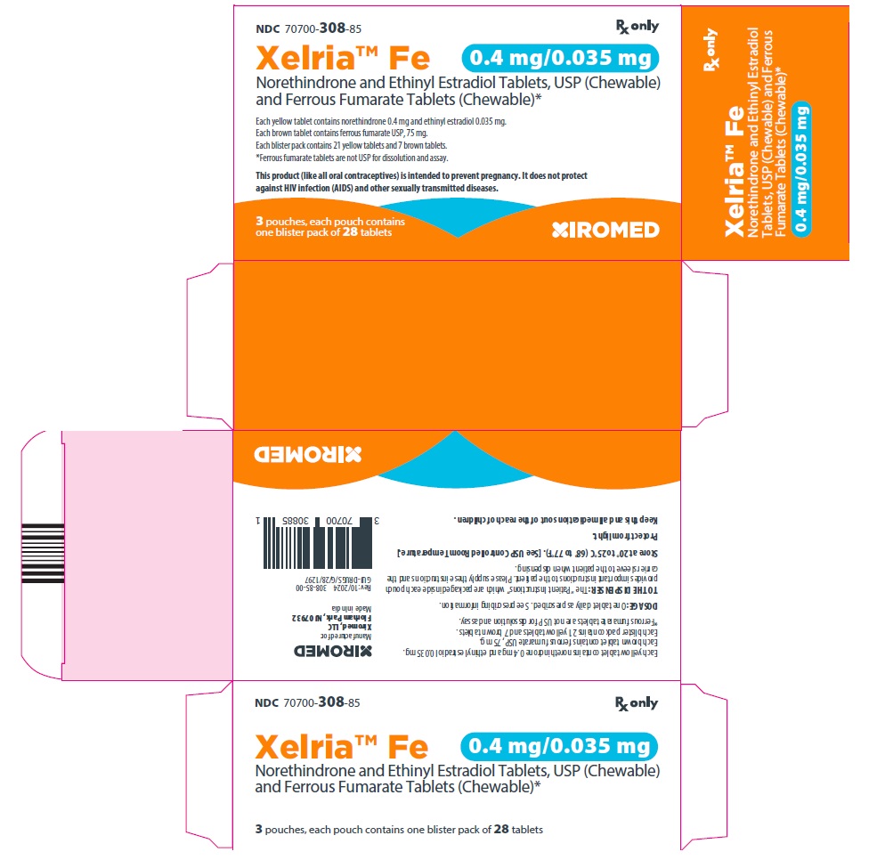 Norethindrone and Ethinyl Estradiol Chewable Tablets and Ferrous Fumarate Chewable Tablets 0.4 mg/0.035 mg Carton Label 