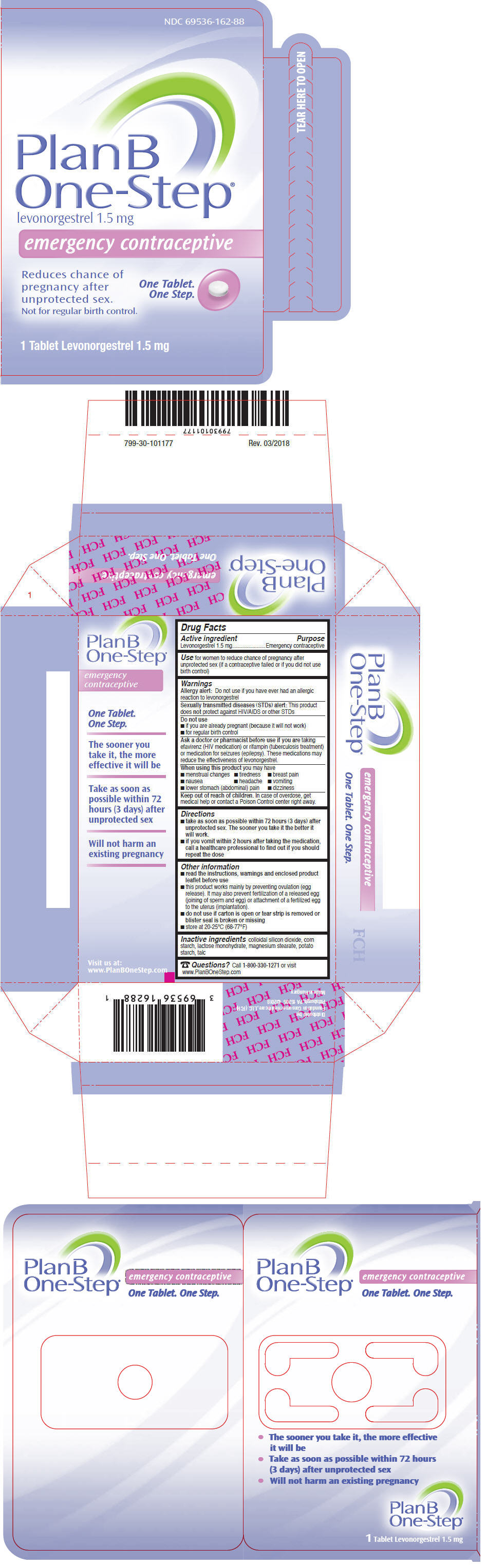 PRINCIPAL DISPLAY PANEL - 1.5 mg Tablet Blister Pack Box - NDC: <a href=/NDC/69536-162-88>69536-162-88</a>
