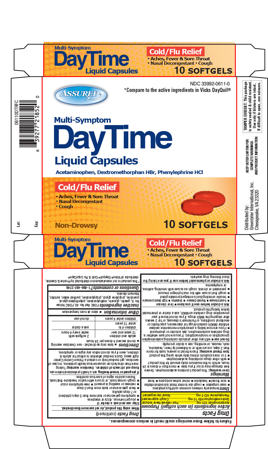 Daytime Liquid Capsules Cold/Flu Relief 10ct