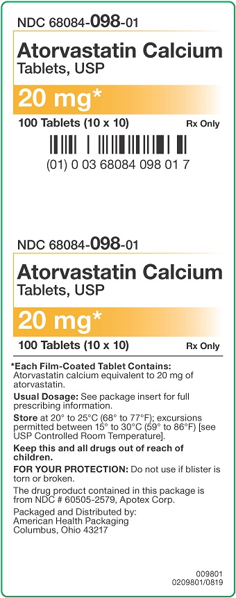 20 mg Atorvastatin Tablets Carton