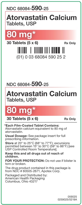 80 mg Atorvastatin Tablets Carton
