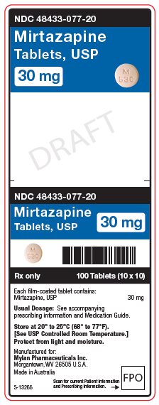 Mirtazapine 30 mg Tablets, USP Unit Carton Label