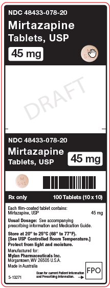 Mirtazapine 45 mg Tablets, USP Unit Carton Label