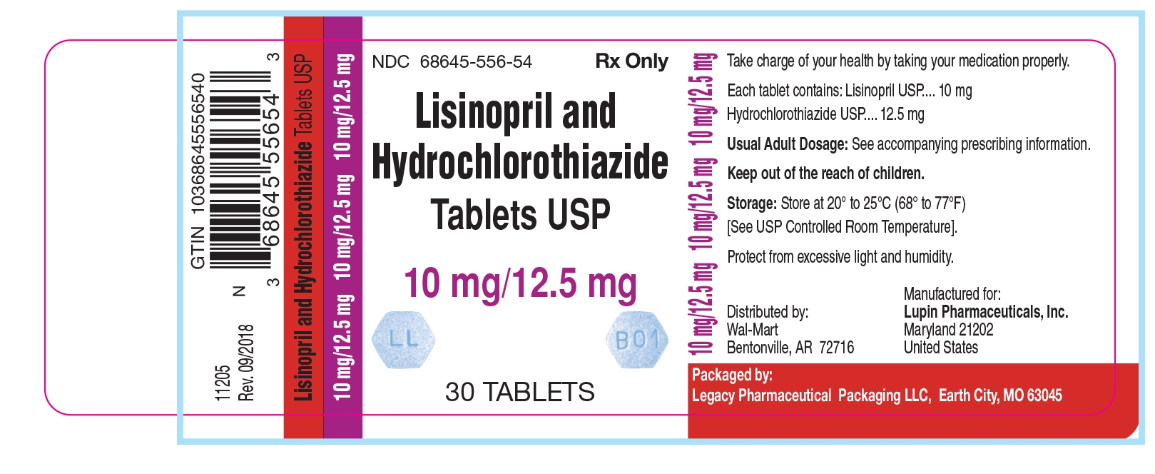 Lisinopril and Hydrochlorothiazide Tablets, USP 10 mg/12.5 mg