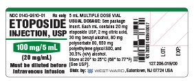 Vial label for Etoposide Injection, USP 100 mg/5 mL