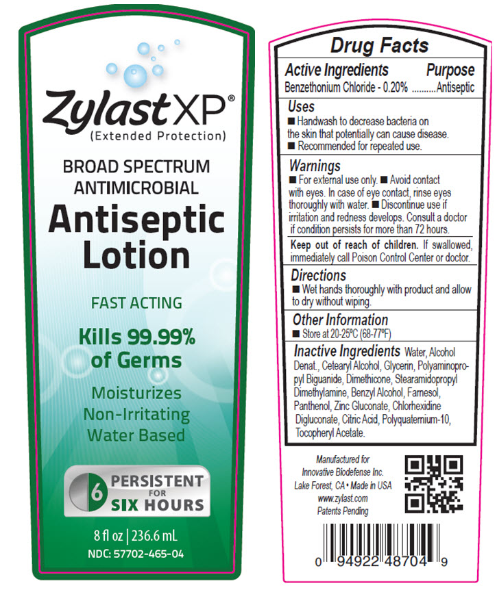 NDC: <a href=/NDC/57702-465-04>57702-465-04</a> Zylast XP Extended Protection Broad Spectrum Antimicrobial Antiseptic 8 fl oz. 236.6 mL