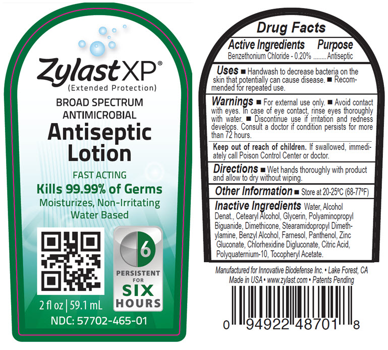 NDC: <a href=/NDC/57702-465-01>57702-465-01</a> Zylast XP Extended Protection Broad Spectrum Antimicrobial Antiseptic 2 fl oz 59.1 mL