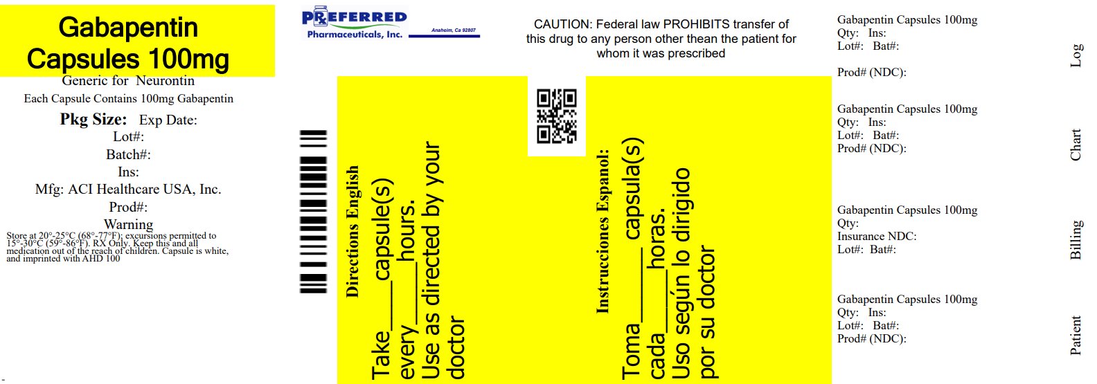 Gabapentin By Preferred Pharmaceuticals Inc GABAPENTIN Capsule   6ECF5114 2DDC 4025 A36D 1884702DC22A 00 