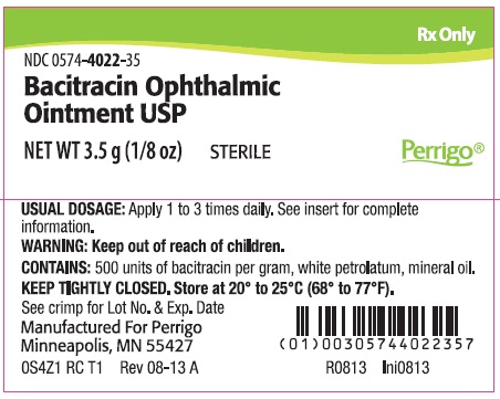 Bacitracin Ophthalmic Ointment 3.5 g Label