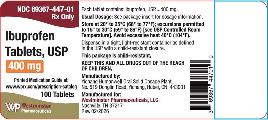 PRINCIPAL DISPLAY PANEL - 400 mg Tablet Bottle Label
