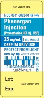 Phenergan Injection (Promethazine HCI Inj., USP) 25 mg/mL 1 mL Ampul