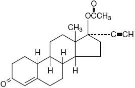 Norethindrone acetate structural formula