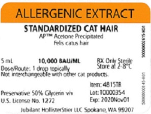 Standardized AP Cat Hair 5 mL, 10,000 BAU/mL Vial Label