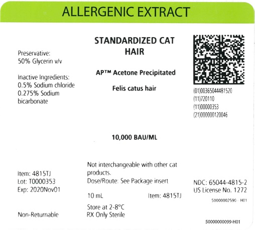 Standardized AP Cat Hair 10 mL, 10,000 BAU/mL Carton Label