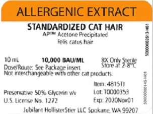 Standardized AP Cat Hair 10 mL, 10,000 BAU//mL Vial Label
