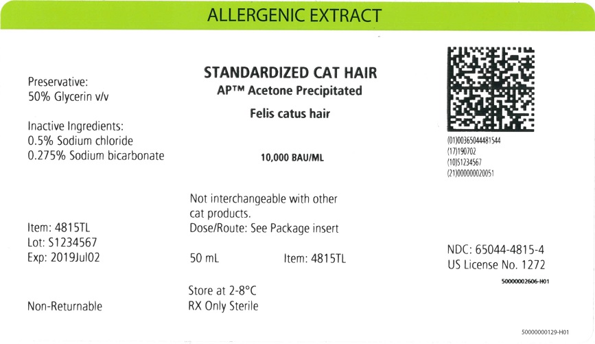 Standardized AP Cat Hair 50 mL, 10,000 BAU/mL Carton Label