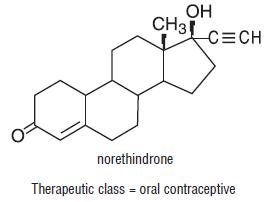 Norethindrone
Therapeutic Class = Oral Contraceptive