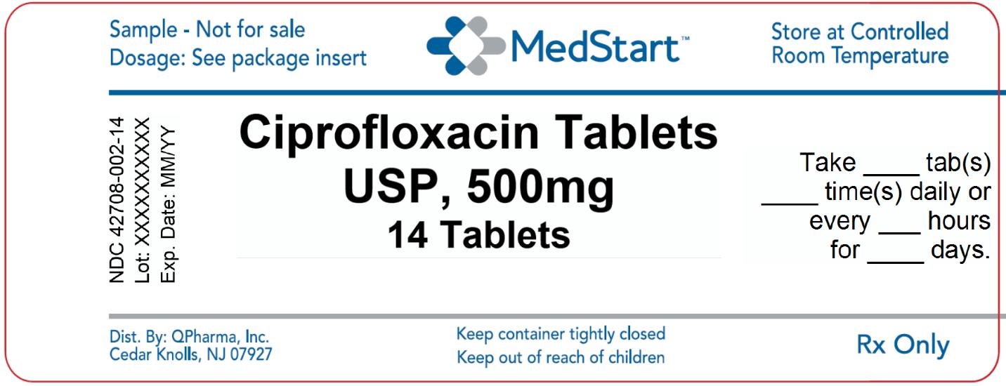 42708-002-14 Ciprofloxacin Tablets USP 500mg x 14 V2