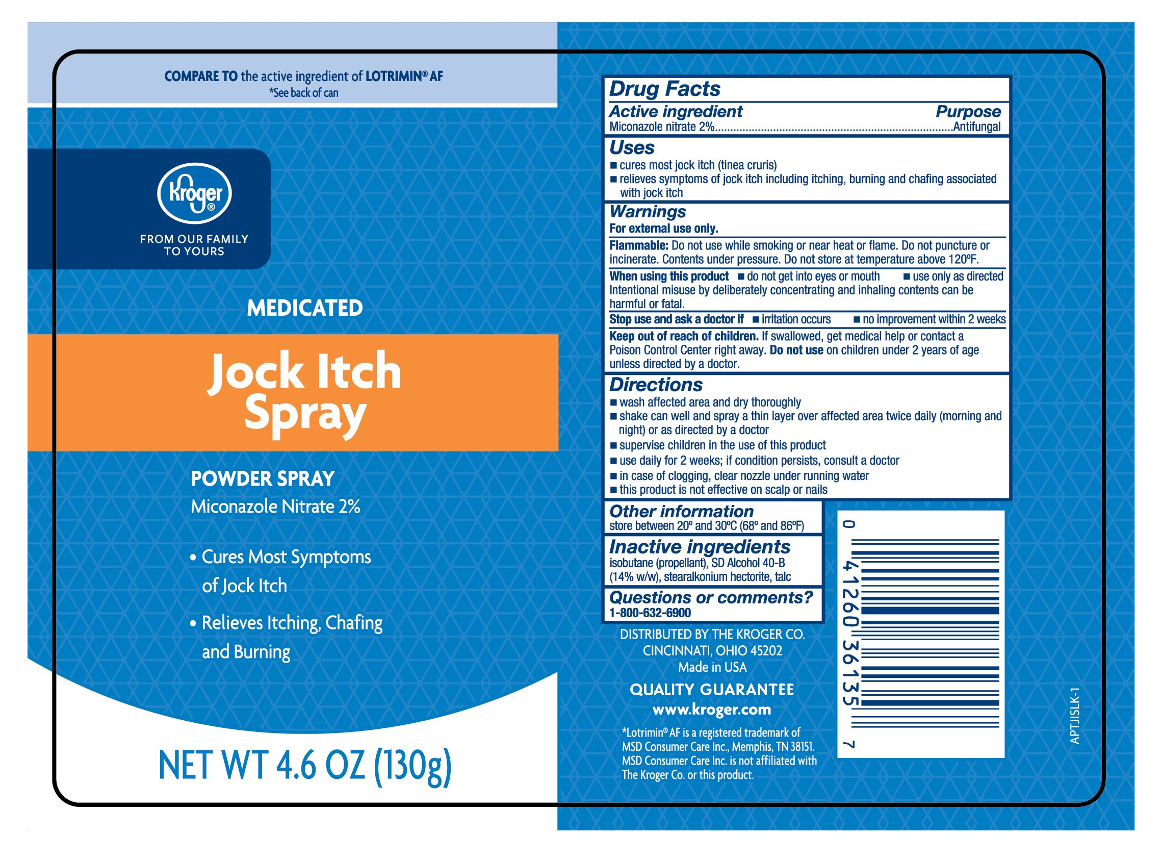 KROGER Antifungal Miconazole Powder Jock Itch Spray